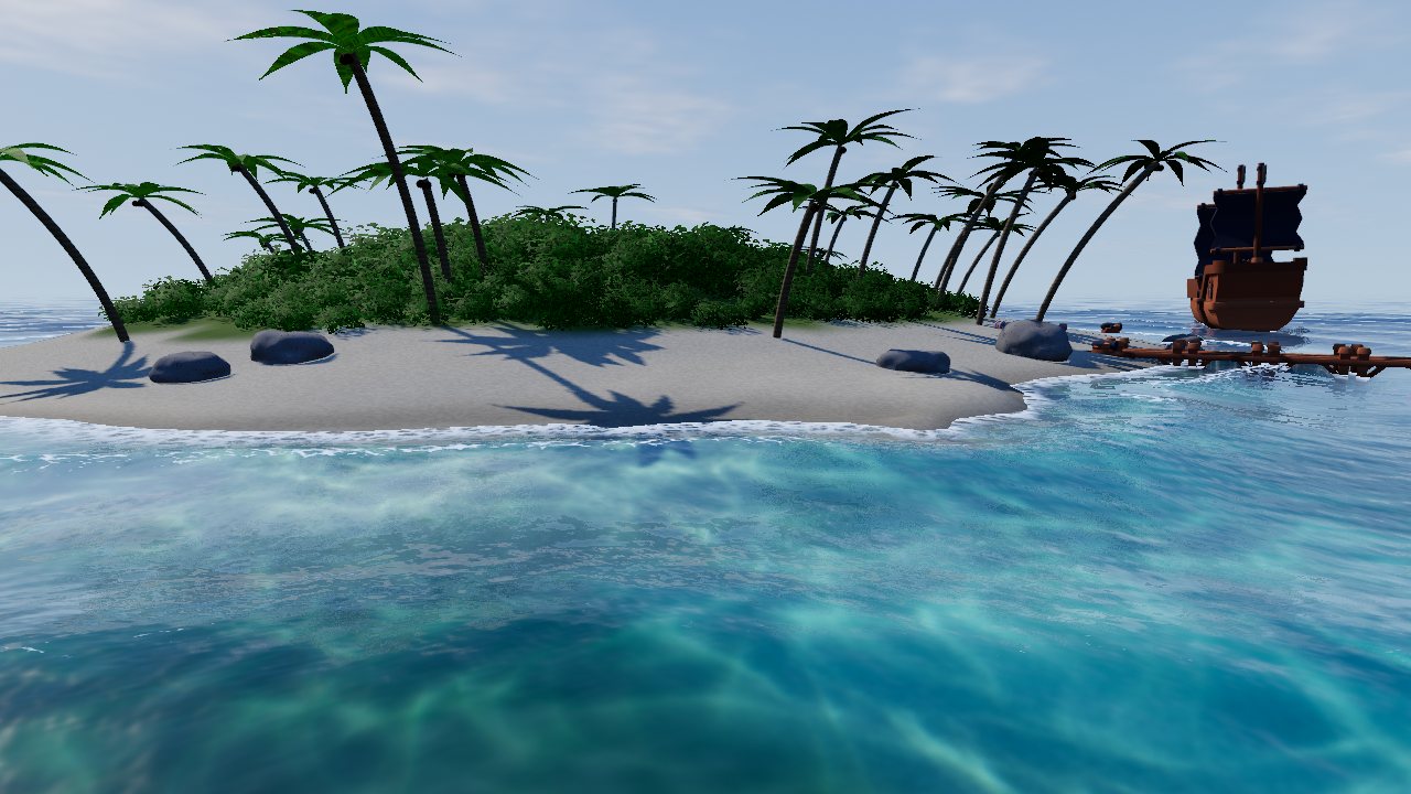 Breakers and swash on the demo's beach.