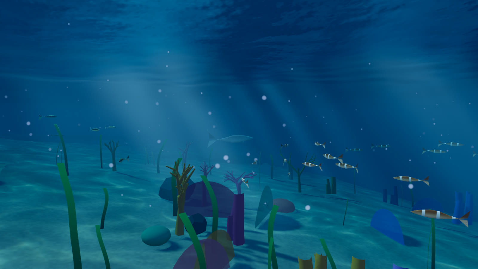 **The reef**: fog, light shafts and caustics below the surface